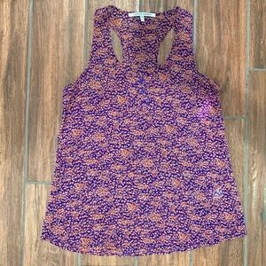 Collective Concepts Purple Sheer Racerback Tank Top Blouse Women' Size Medium